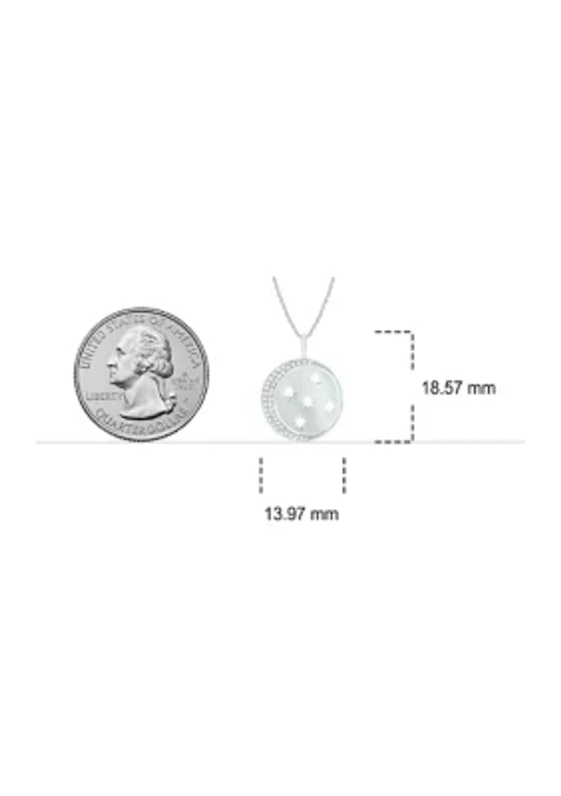 1/10 ct. t.w. Diamond Moon Star Pendant in Sterling Silver