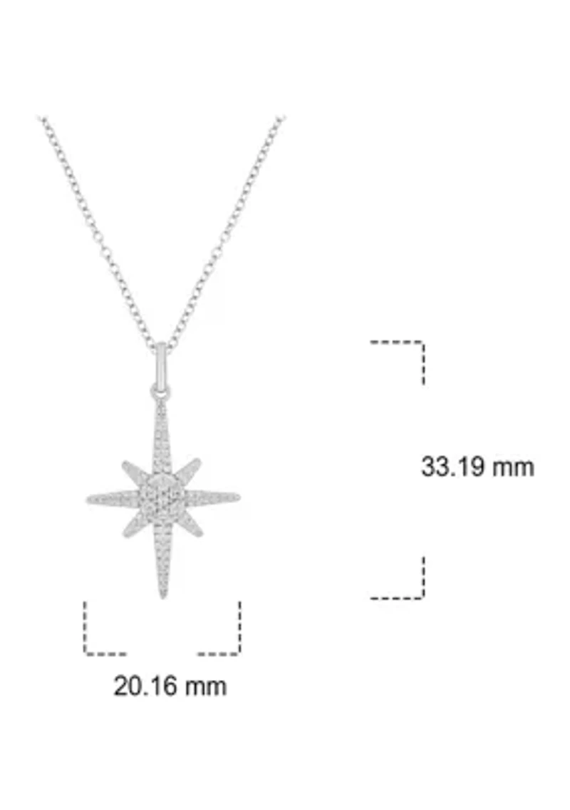 1/10 ct. t.w. Diamond Asterisk Star Pendant in Sterling Silver