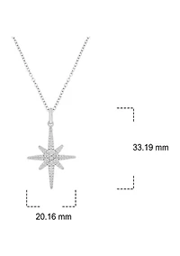 1/10 ct. t.w. Diamond Asterisk Star Pendant in Sterling Silver