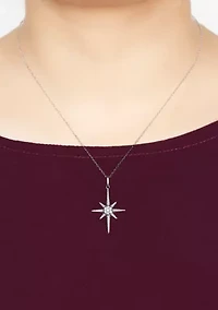 1/10 ct. t.w. Diamond Asterisk Star Pendant in Sterling Silver