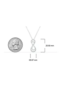 1/8 ct. t.w. Baguette Round White Diamond Infinity Pendant Necklace in Sterling Silver