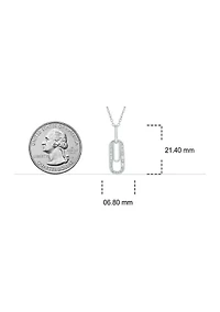 1/10 ct. t.w. Diamond Paper Clip styled Pendant in Sterling Silver