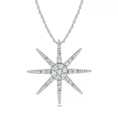 1/10 ct. t.w. Diamond Star Pendant in Sterling Silver