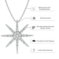 1/10 ct. t.w. Diamond Star Pendant in Sterling Silver