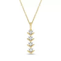 1/10 carat, Diamond Chevron Pendant in 14K Yellow Gold