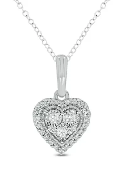 1/6 ct. t.w. Diamond Heart Pendant in Sterling Silver