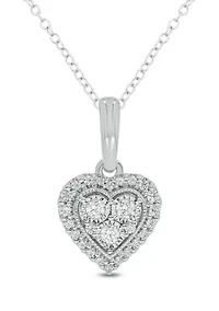 1/6 ct. t.w. Diamond Heart Pendant in Sterling Silver