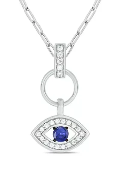1/ ct. t.w. Diamond Evil Eye Pendant in Sterling Silver