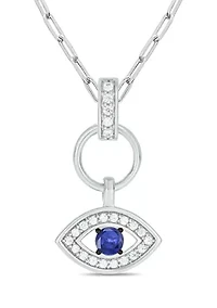 1/ ct. t.w. Diamond Evil Eye Pendant in Sterling Silver