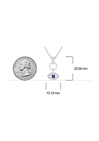 1/ ct. t.w. Diamond Evil Eye Pendant in Sterling Silver