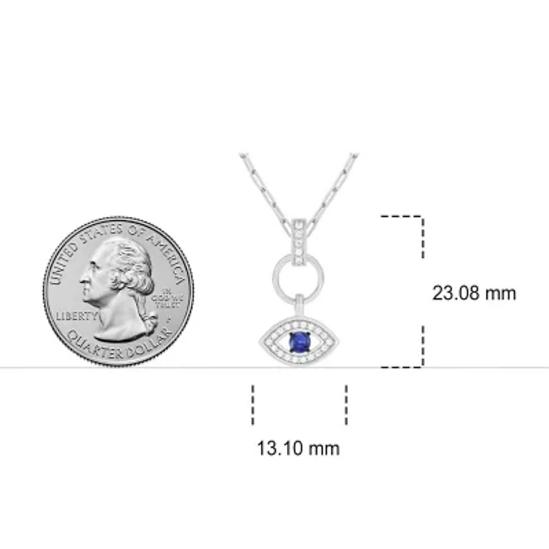1/ ct. t.w. Diamond Evil Eye Pendant in Sterling Silver