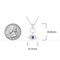 1/ ct. t.w. Diamond Evil Eye Pendant in Sterling Silver