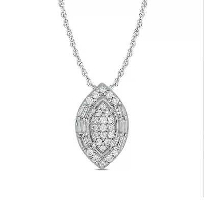 1/6 ct. t.w. Diamond Marquise Shape Pendant in Sterling Silver