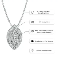 1/6 ct. t.w. Diamond Marquise Shape Pendant in Sterling Silver
