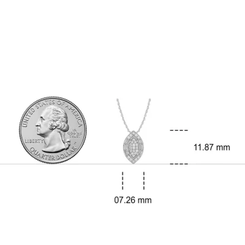 1/6 ct. t.w. Diamond Marquise Shape Pendant in Sterling Silver