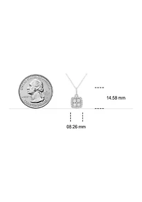 1/ ct. t.w. Diamond Miracle Fashion Pendant in Sterling Silver