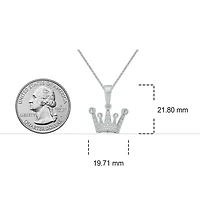 1/3 ct. t.w Natrual White Diamond Hip Hop Crown Pendant in Sterling Silver