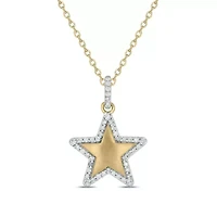 1/4 carat, Diamond Star Pendant in 14K Yellow Gold