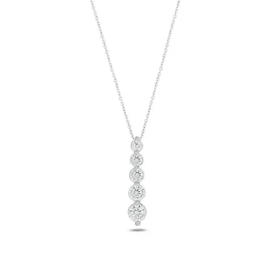 Lab Created 1/4 Carat Lab-Grown Diamond Graduations Pendant in Sterling Silver