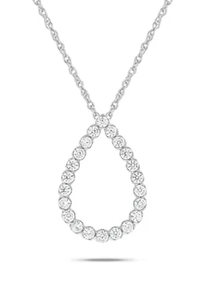 1/3 ct. t.w. Diamond Drop Shape Pendant in 10K White Gold