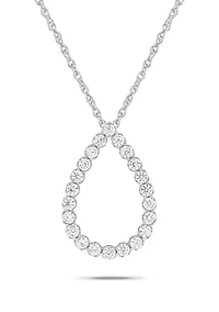 1/3 ct. t.w. Diamond Drop Shape Pendant in 10K White Gold