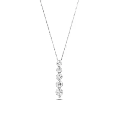 Lab Created 1/2 Carat Lab-Grown Diamond Graduations Pendant in Sterling Silver