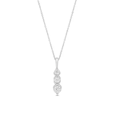 Lab Created 1/2 Carat Lab-Grown 3 Diamond Graduations Pendant in Sterling Silver