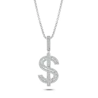 1.0 ct. t.w Natrual White Diamond Dollar Sign Pendant in Sterling Silver