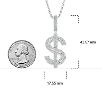 1.0 ct. t.w Natrual White Diamond Dollar Sign Pendant in Sterling Silver