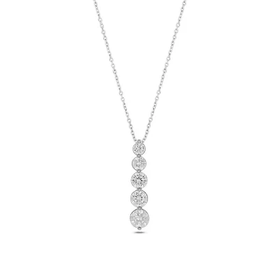 Lab Created 1 Carat Lab-Grown Diamond Graduations Pendant in Sterling Silver