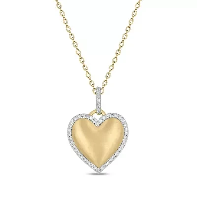 1/4 carat, Diamond Heart  Pendant in 14K Yellow Gold