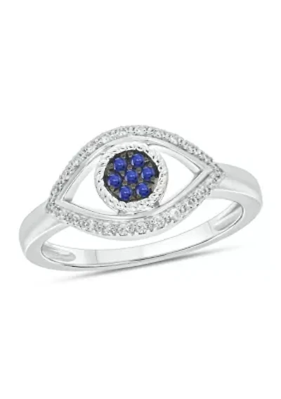 1/10 ct. t.w. Diamond Evil Eye Ring Sterling Silver