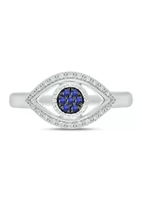 1/10 ct. t.w. Diamond Evil Eye Ring Sterling Silver