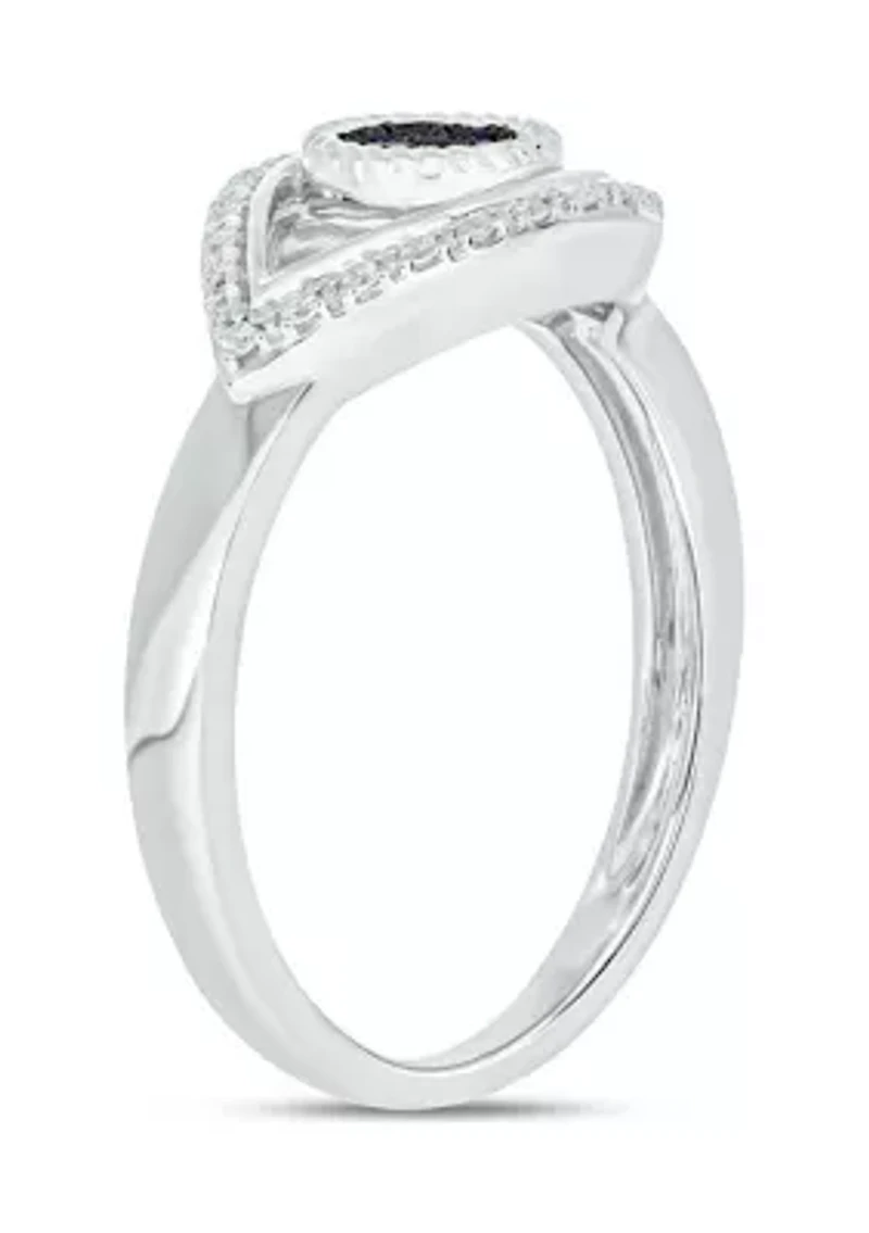 1/10 ct. t.w. Diamond Evil Eye Ring Sterling Silver
