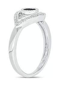 1/10 ct. t.w. Diamond Evil Eye Ring Sterling Silver