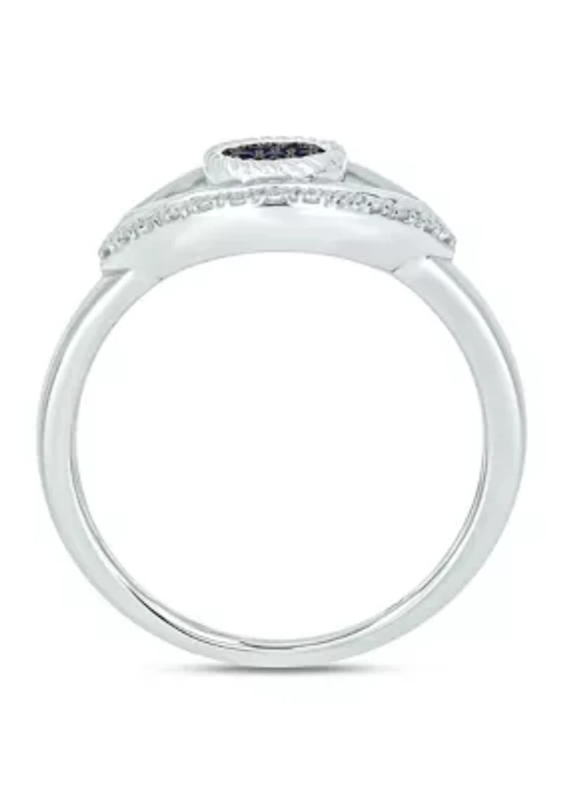 1/10 ct. t.w. Diamond Evil Eye Ring Sterling Silver