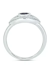 1/10 ct. t.w. Diamond Evil Eye Ring Sterling Silver