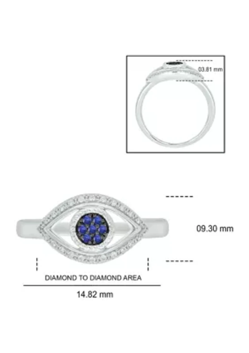1/10 ct. t.w. Diamond Evil Eye Ring Sterling Silver