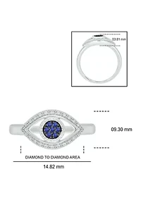 1/10 ct. t.w. Diamond Evil Eye Ring Sterling Silver