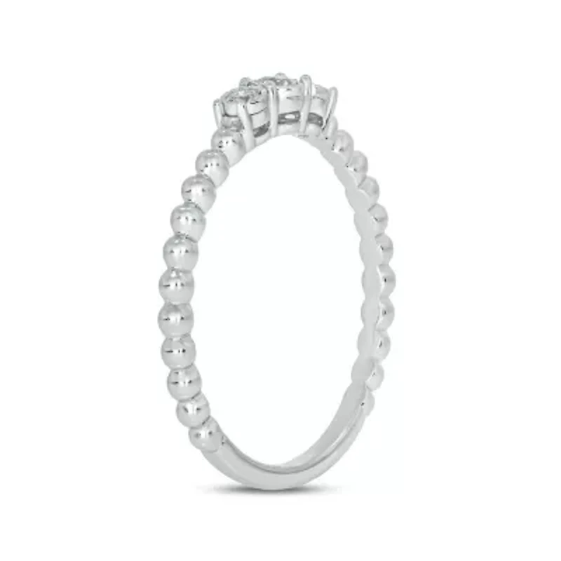 1/10 ct. t.w. Diamond Three Stone Promise Ring In Sterling Silver