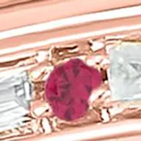 1/10 ct. t.w. Diamond and 1/5 Natural Blue sapphire Bypass Ring 14K Rose Gold