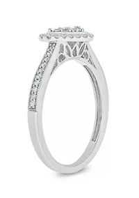 1/4 ct. t.w. Diamond Miracle Plate Heart Ring Sterling Silver