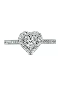 1/4 ct. t.w. Diamond Miracle Plate Heart Ring Sterling Silver