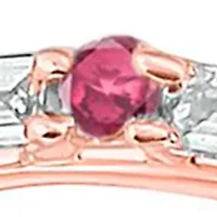 1/5 ct. t.w. Diamond and Natural Ruby color Stone Curve Ring 10K White Gold