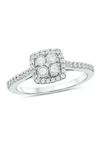 1/3 ct. t.w. Diamond Miracle Plate Promise Ring Sterling Silver