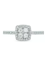 1/3 ct. t.w. Diamond Miracle Plate Promise Ring Sterling Silver