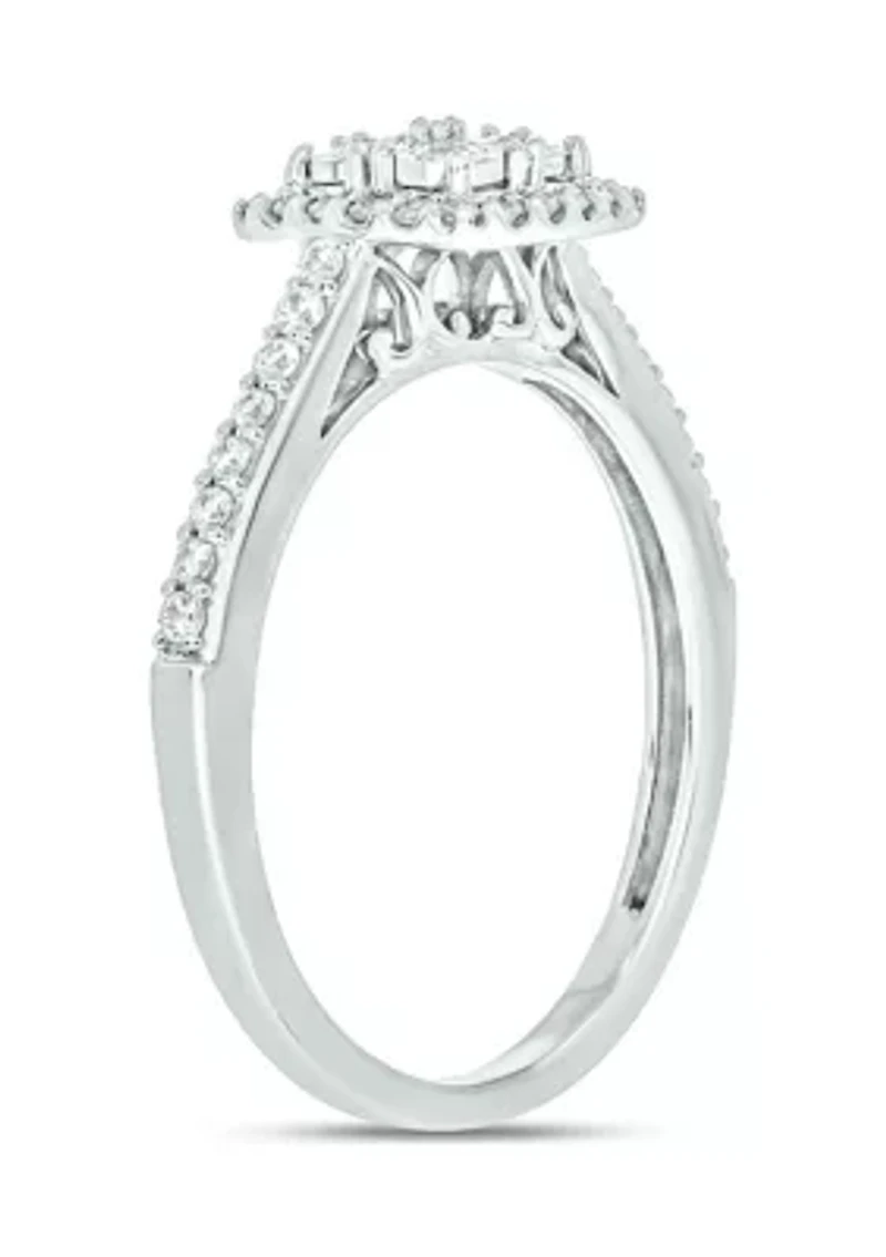 1/3 ct. t.w. Diamond Miracle Plate Promise Ring Sterling Silver