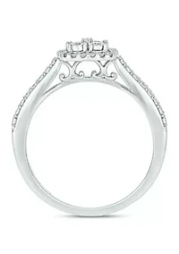 1/3 ct. t.w. Diamond Miracle Plate Promise Ring Sterling Silver