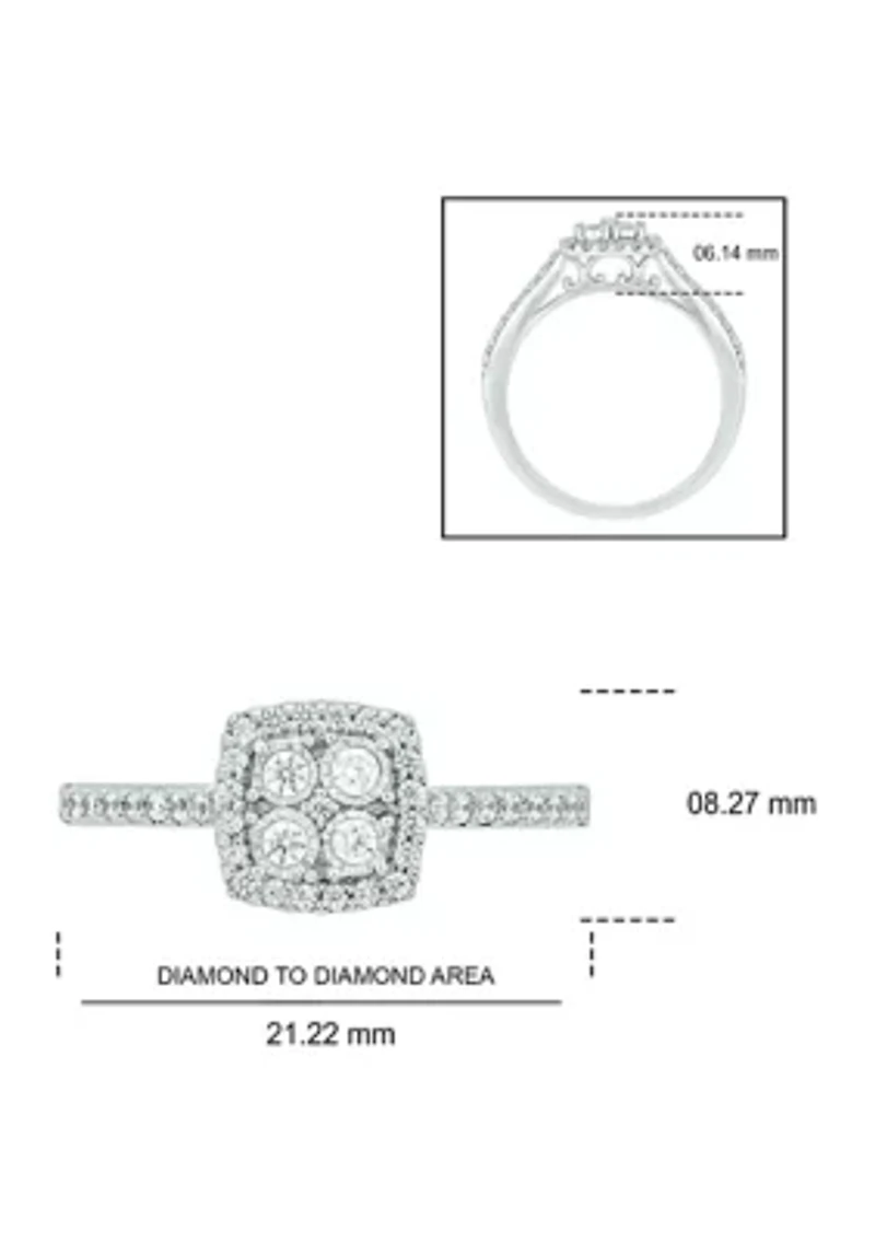 1/3 ct. t.w. Diamond Miracle Plate Promise Ring Sterling Silver