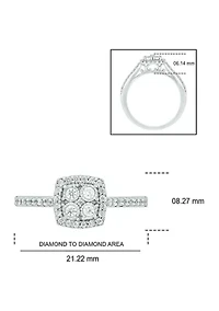 1/3 ct. t.w. Diamond Miracle Plate Promise Ring Sterling Silver